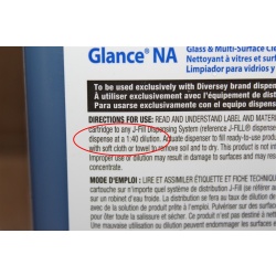 Diversey Glance NA Glass & Multi-Surface Cleaner for J-Fill, Refill, 2.5L
