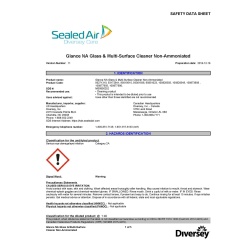 Diversey Glance NA Glass & Multi-Surface Cleaner for J-Fill, Refill, 2.5L
