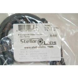 STELLAR LABS 6 Ft Composite Video with Stereo Audio Cable - SLV SERIES 24-9422