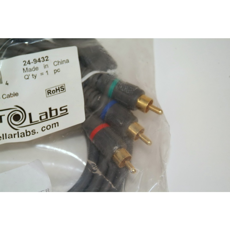 STELLAR LABS 6 Ft COMPONENT Video CABLE - SLV SERIES ROHS 24-9432