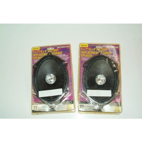 PAIR OF Scosche FRS5768 5x7-Inch / 6x8-Inch OE Poly 10 OZ 20/50 Watt Speaker