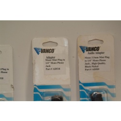 LOT OF 4 AD-518 VANCO AD518 3.5mm MONO MALE to 1/4" STEREO FEMALE
