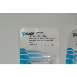 LOT OF 3 VANCO 1/4" STERO PHONE PLUG - SOLDER TYPE - PART #PP12