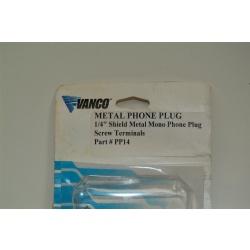 VANCO PP14 -METAL PHONE PLUG - 1/4" SHIELD METAL MONO PHONE PLUG SCREW TERMINALS
