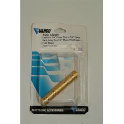 VANCO AD525G - 1/4" TO 1/4" PHONE ADAPTER - GOLD PLATED