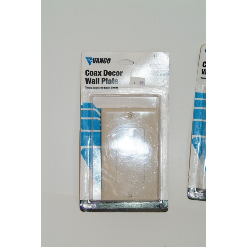 LOT OF 2 - VANCO 120031 COAX DECOR WALL PLATES - VIDEO IVORY