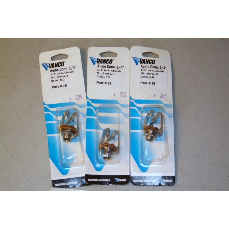 LOT OF 3 VANCO 1/4" AUDIO CONNECTOR JACK - J5