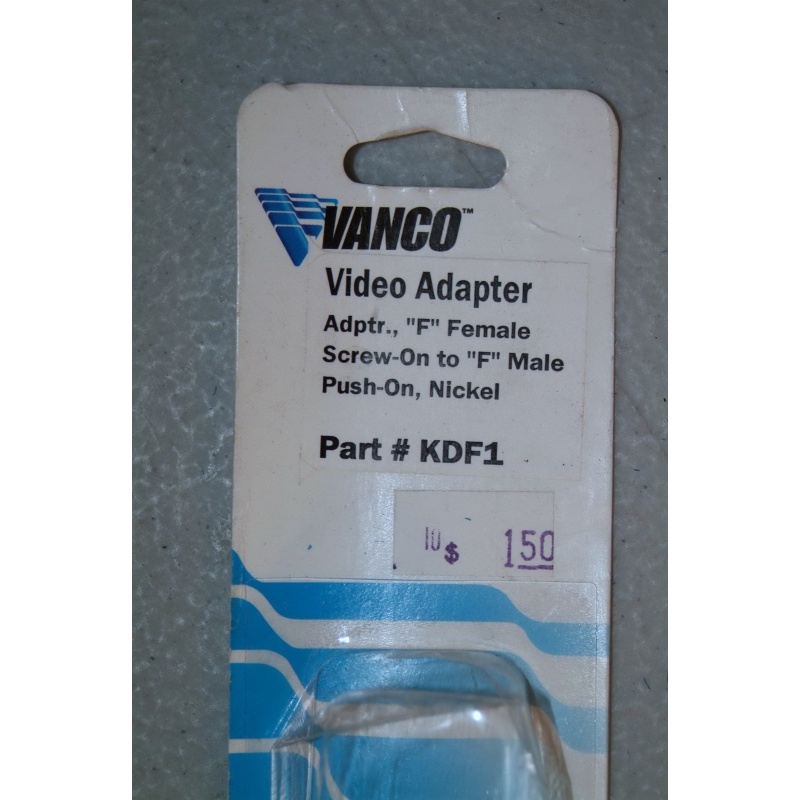 VANCO VIDEO "F" FEMALE SCREW ON TO "F" MALE PUSH ON - NICKEL KDF1