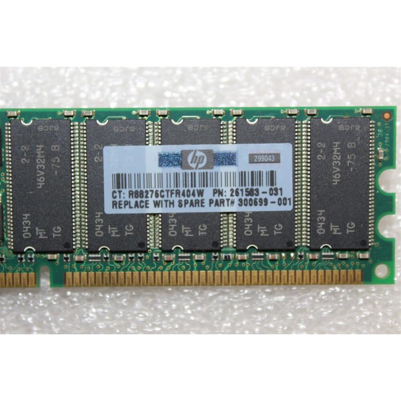 HP 261583-031 | 256MB, 266MHz, PC2100, DIMM MEMORY MODULE 1.2 IN
