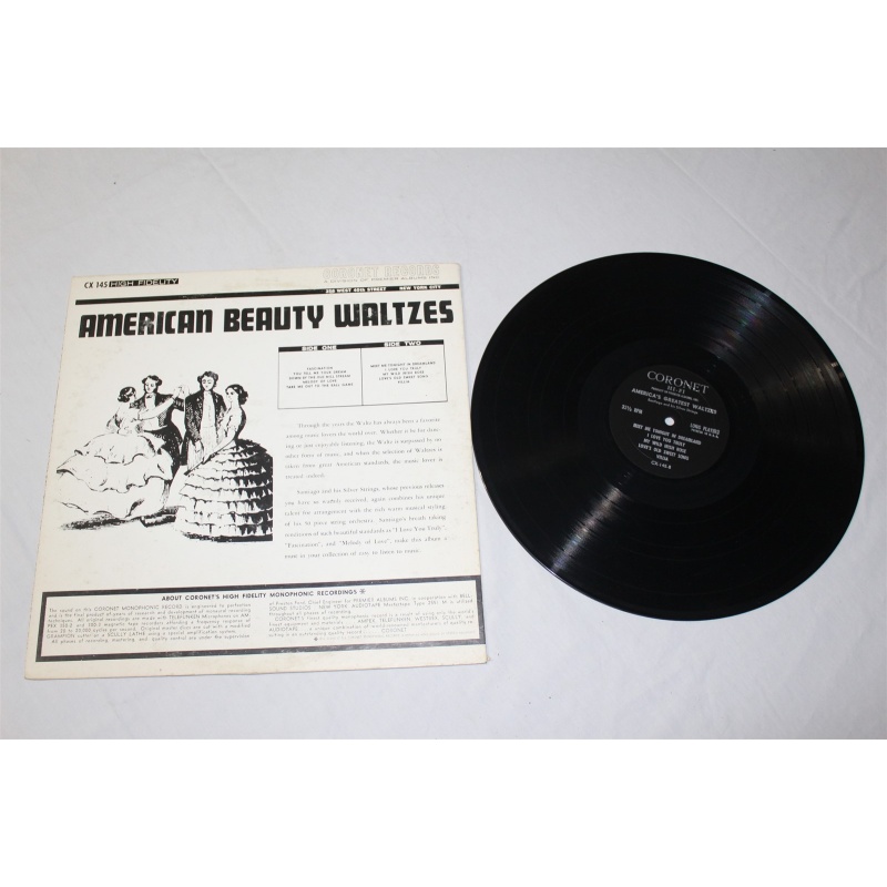 Santiago And His Silver Strings American Beauty Waltzes CX 145 Vinyl LP, Mono