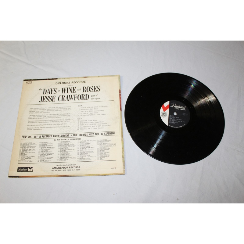 Jesse Crawford, Gayle Wilson The Days Of Wine And Roses DS-2319 Vinyl LP