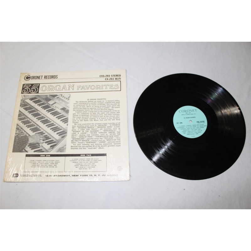Unknown Artist 35 Organ Favorites CX-293 Vinyl LP, Album, Mono