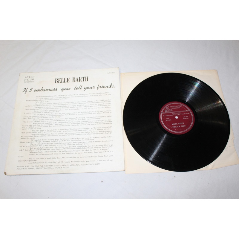 Belle Barth If I Embarrass You - Tell Your Friends LAH 69 Vinyl LP