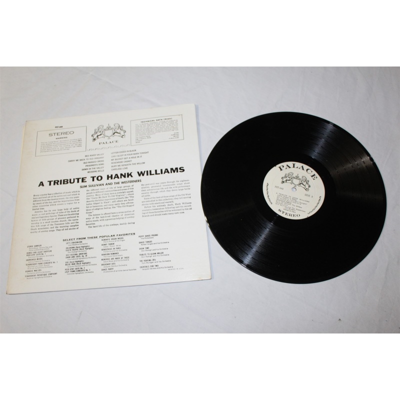 Slim Sullivan And His Westerners Hank Williams Sings - A Tribute To Hank William