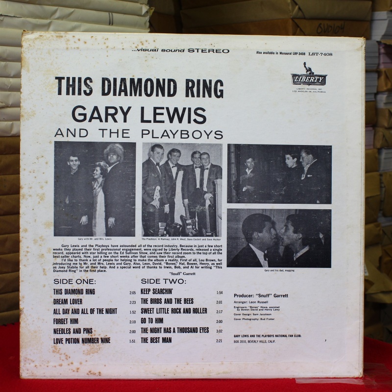 Gary Lewis & The Playboys This Diamond Ring LST 7408 Vinyl Vinyl 59-014