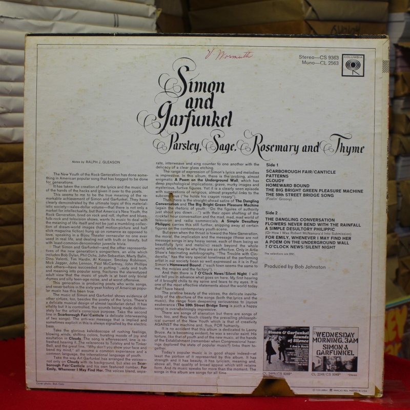 Simon & Garfunkel Parsley, Sage, Rosemary And Thyme CS 9363 Vinyl Vinyl 59-037