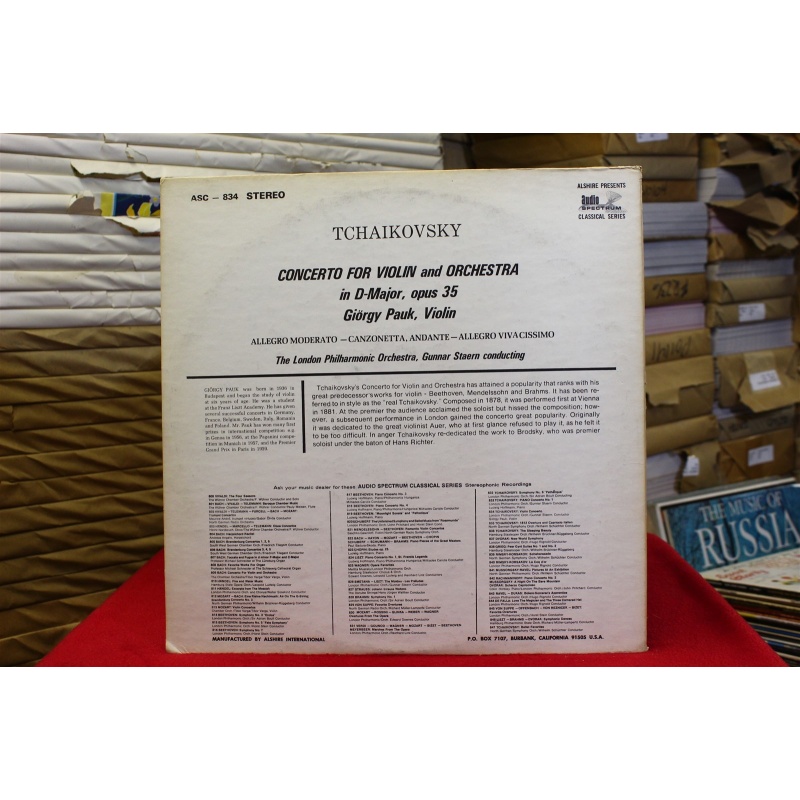 Pyotr Ilyich Tchaikovsky; György Pauk; The London Philharmonic Orchestra; Gunnar