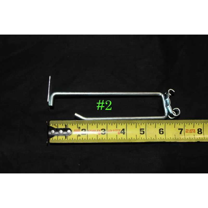 Lot of 80 Heavy Duty 4" Curl Back Crossbar Scanning Hook With Label Holder #2