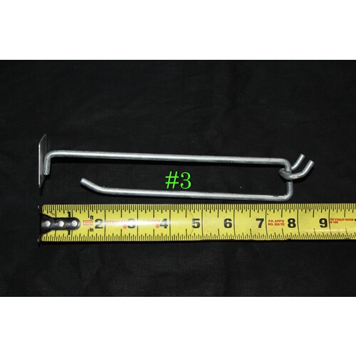 Lot of 100 Heavy Duty 6" Pegboard Scanning Hook With Label Holder #3