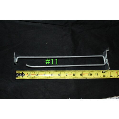 Lot of 100 Heavy Duty 10" Slatwall Scanning Hook With Label Holder #11