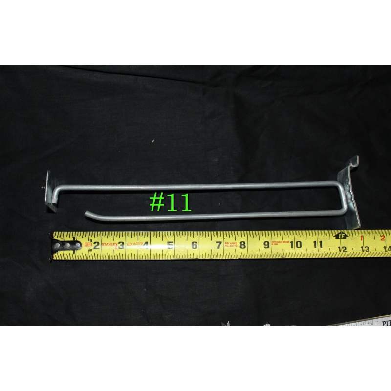 Lot of 100 Heavy Duty 10" Slatwall Scanning Hook With Label Holder #11