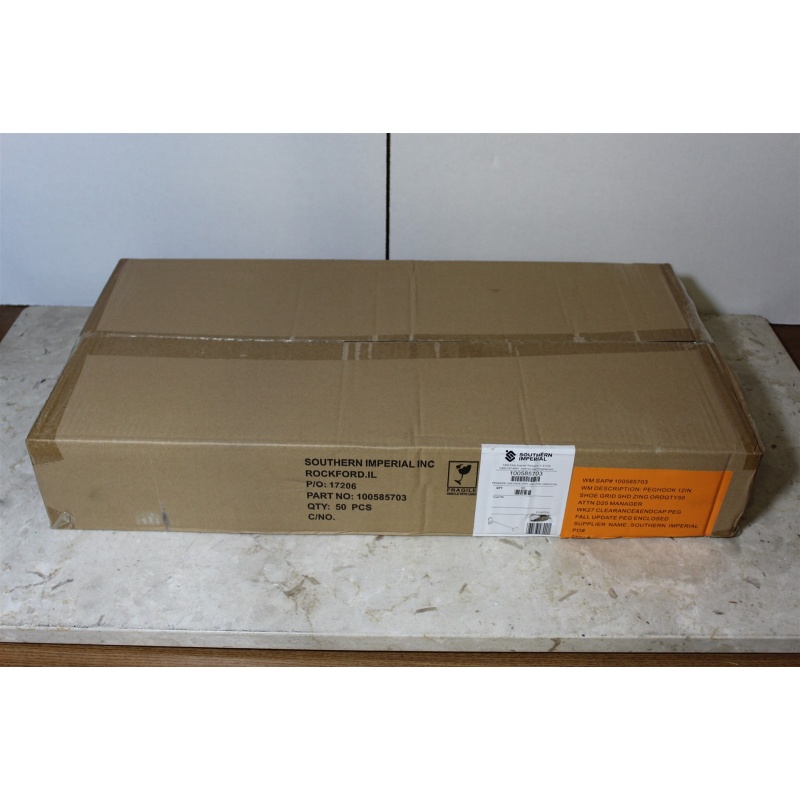 50 Heavy Duty (12" x 0.352" Dia.) Slatwall Faceout Scanning Hook / Label Holder