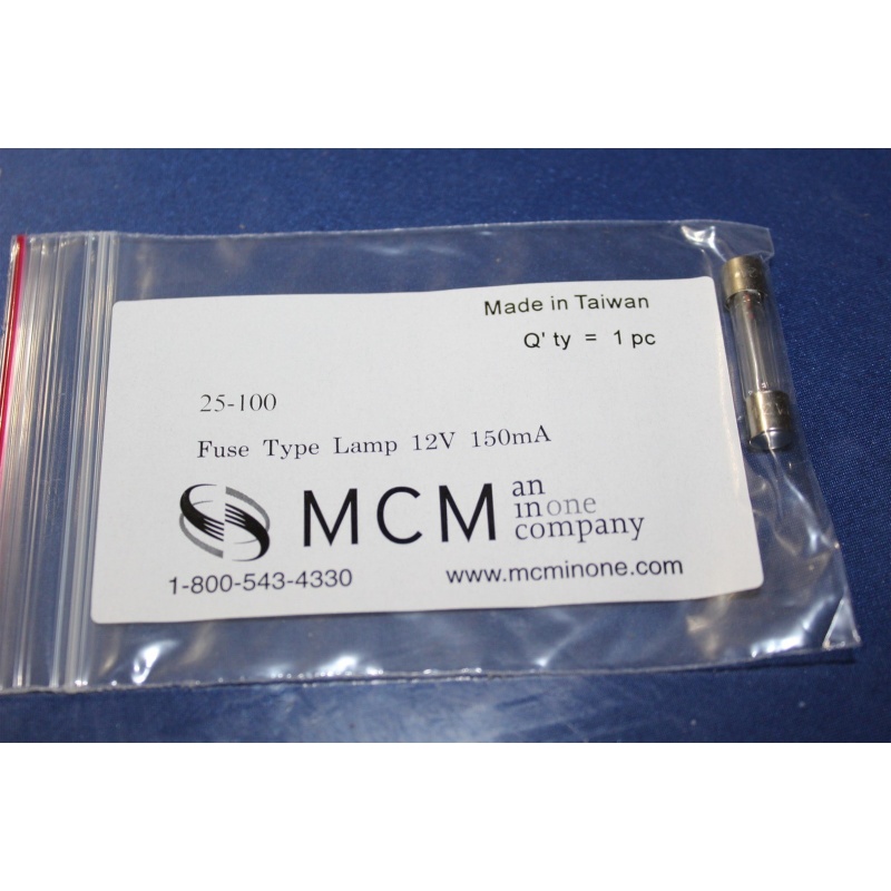 12V 150mA Fuse Type Lamp - MCM 25-100