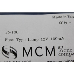 12V 150mA Fuse Type Lamp - MCM 25-100
