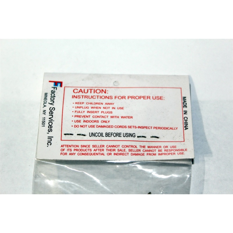 6 Power Cord, .4A 125V TPT 27AWG Fits Electric Shavers and Electric Razors