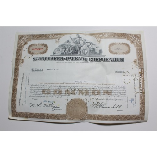 1959 Studebaker-Packard Corporation Stock Certificate 20 Shares Y0200407