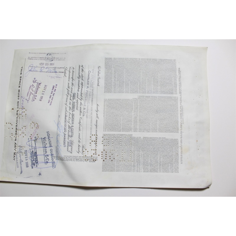 1959 Studebaker-Packard Corporation Stock Certificate 2 Shares Y0192774