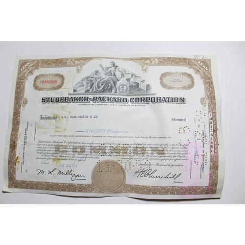 1959 Studebaker-Packard Corporation Stock Certificate 25 Shares Y0190335