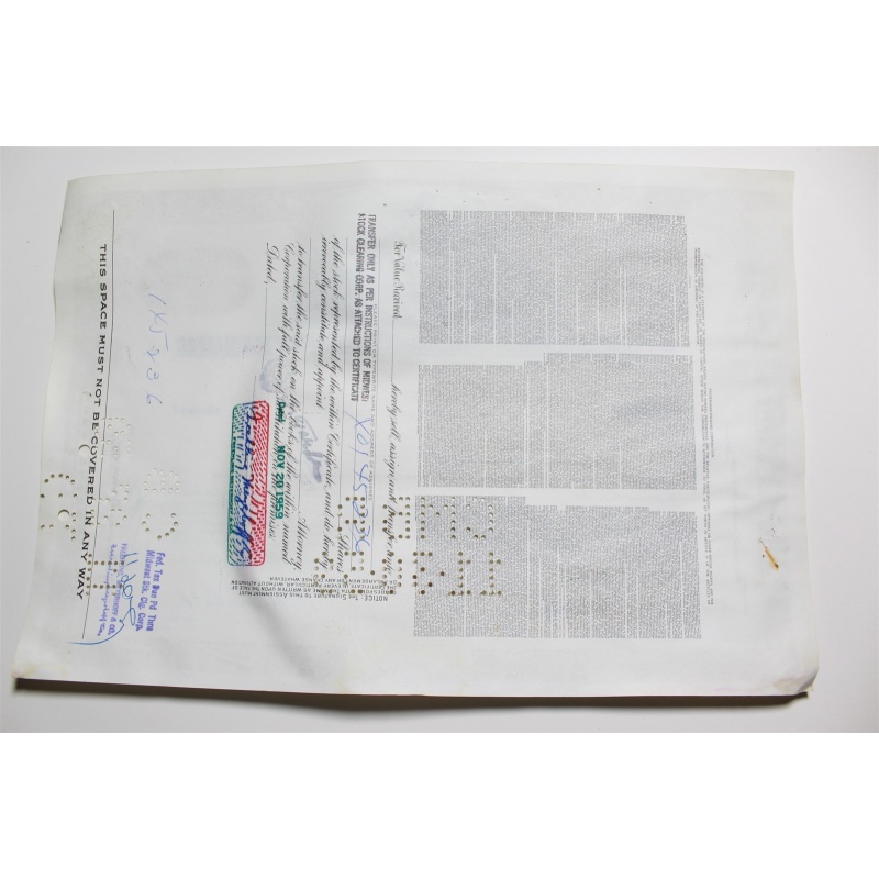 1959 Studebaker-Packard Corporation Stock Certificate 50 Shares Y0199946