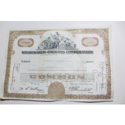1959 Studebaker-Packard Corporation Stock Certificate 40 Shares Y0199940