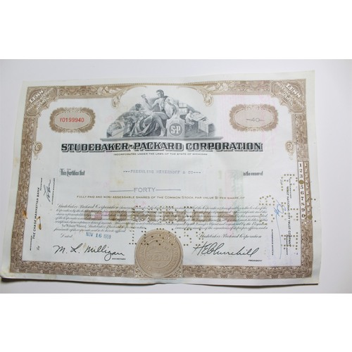1959 Studebaker-Packard Corporation Stock Certificate 40 Shares Y0199940