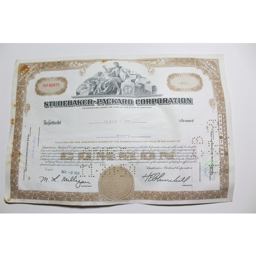 1959 Studebaker-Packard Corporation Stock Certificate 60 Shares Y0192971