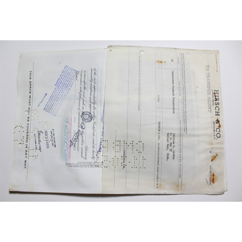 1959 Studebaker-Packard Corporation Stock Certificate 10 Shares Y0199151