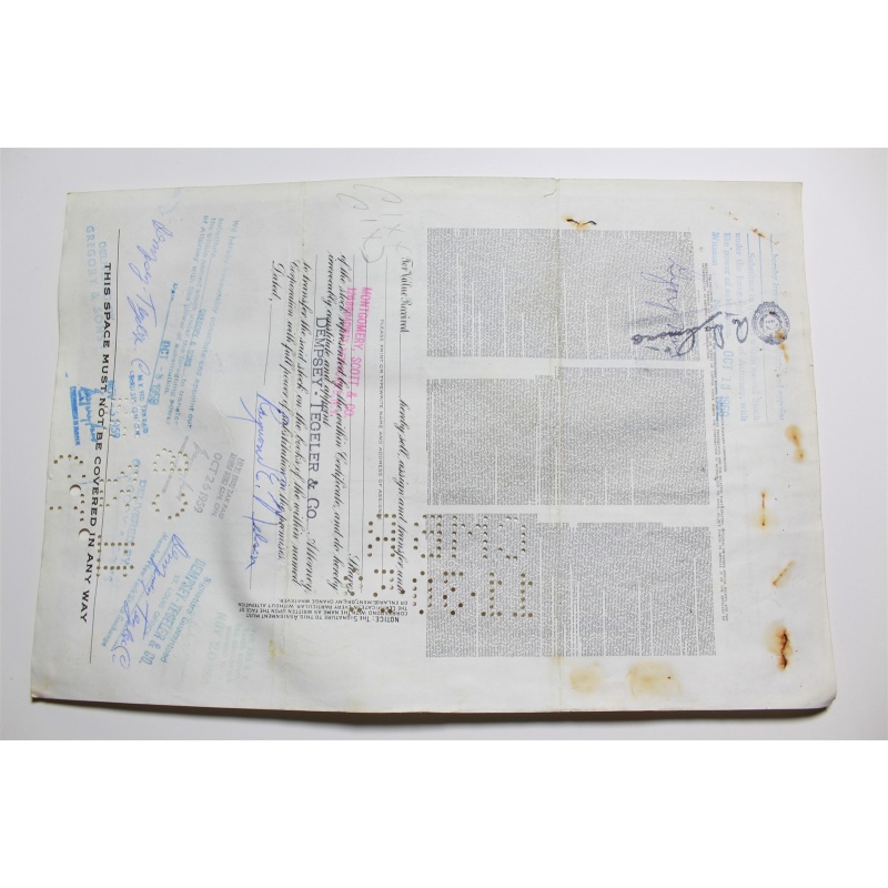 1959 Studebaker-Packard Corporation Stock Certificate 7 Shares Y0173581