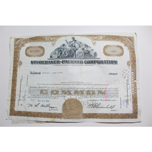 1959 Studebaker-Packard Corporation Stock Certificate 15 Shares Y0157087