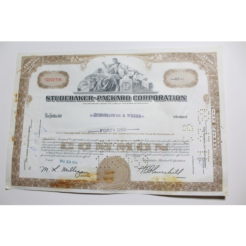 1959 Studebaker-Packard Corporation Stock Certificate 41 Shares Y0202725