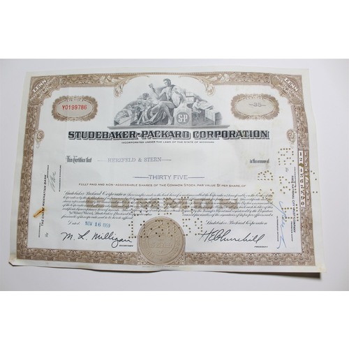 1959 Studebaker-Packard Corporation Stock Certificate 35 Shares Y0199786