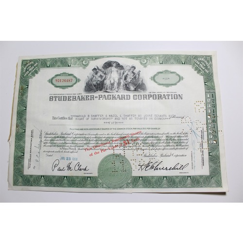 1959 Studebaker-Packard Corporation Stock Certificate 50 Shares Y0126487