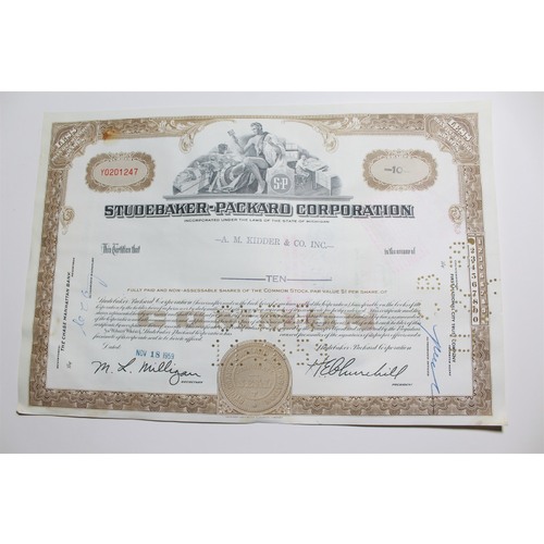1959 Studebaker-Packard Corporation Stock Certificate 10 Shares Y0201247