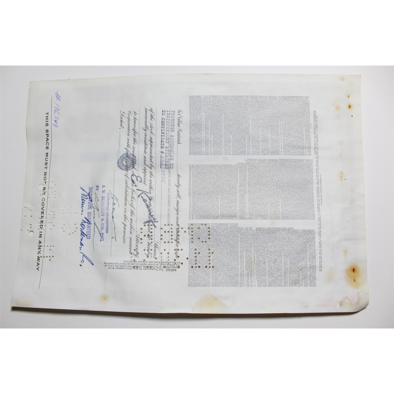 1959 Studebaker-Packard Corporation Stock Certificate 20 Shares Y0200409