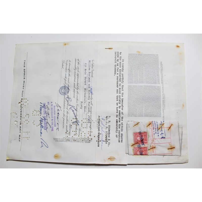 1959 Studebaker-Packard Corporation Stock Certificate 40 Shares Y0196548