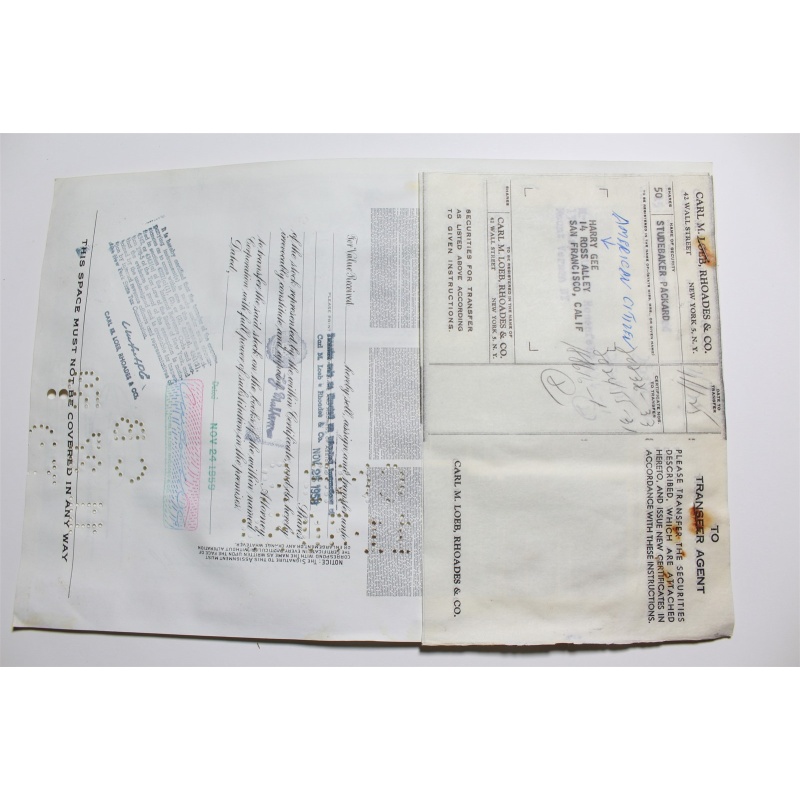 1959 Studebaker-Packard Corporation Stock Certificate 33 Shares Y0202326