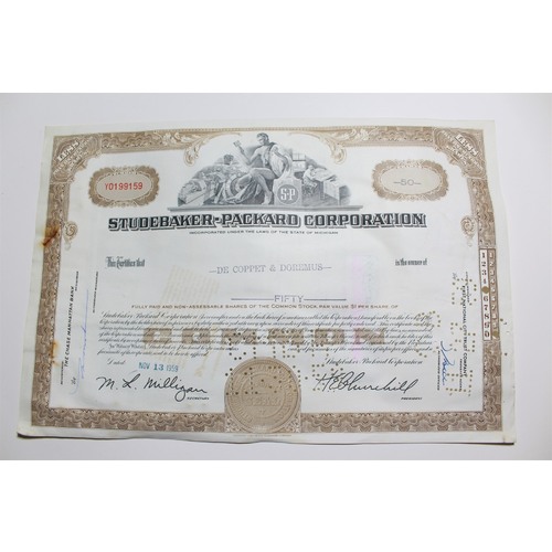 1959 Studebaker-Packard Corporation Stock Certificate 50 Shares Y0199159