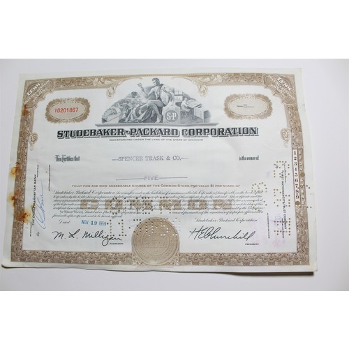 1959 Studebaker-Packard Corporation Stock Certificate 5 Shares Y0201867
