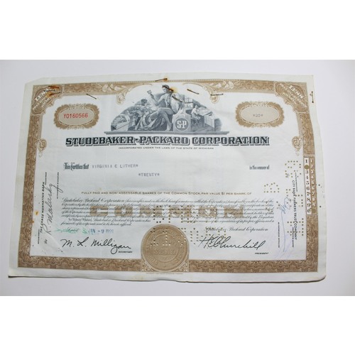 1959 Studebaker-Packard Corporation Stock Certificate 20 Shares Y0160566