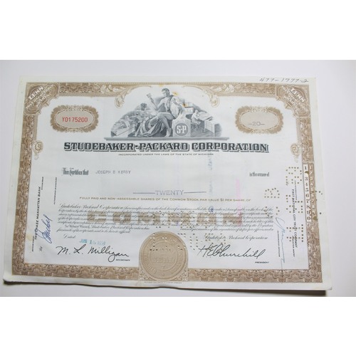 1959 Studebaker-Packard Corporation Stock Certificate 20 Shares Y0175200